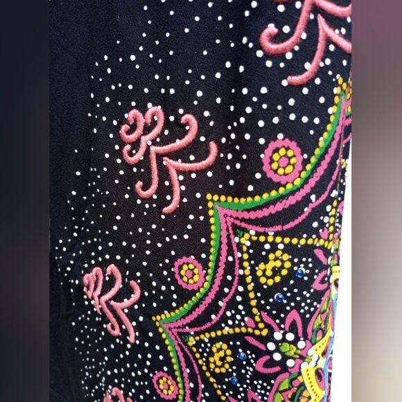 NWT Desigual Mara Embroidered Mandala 3/4 Sleeve A-Line Black Mini Dress - Picture 12 of 15